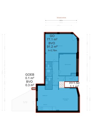 Floor plan - Carillonstraat 2H, 1073 ND Amsterdam 